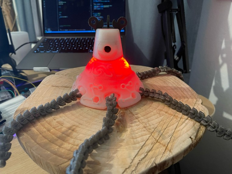 The Raspberry Pi guardian being assembled and decorated.