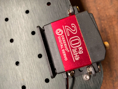 The servo mounted to the Viam rover.