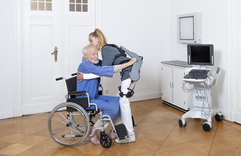 German Bionic has designed exoskeletons and AI to serve multiple industries, such as healthcare shown here.