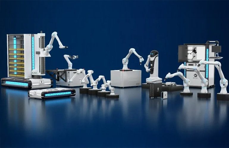 NEURA Robotics makes a variety of systems, shown here, for service and industrial uses.